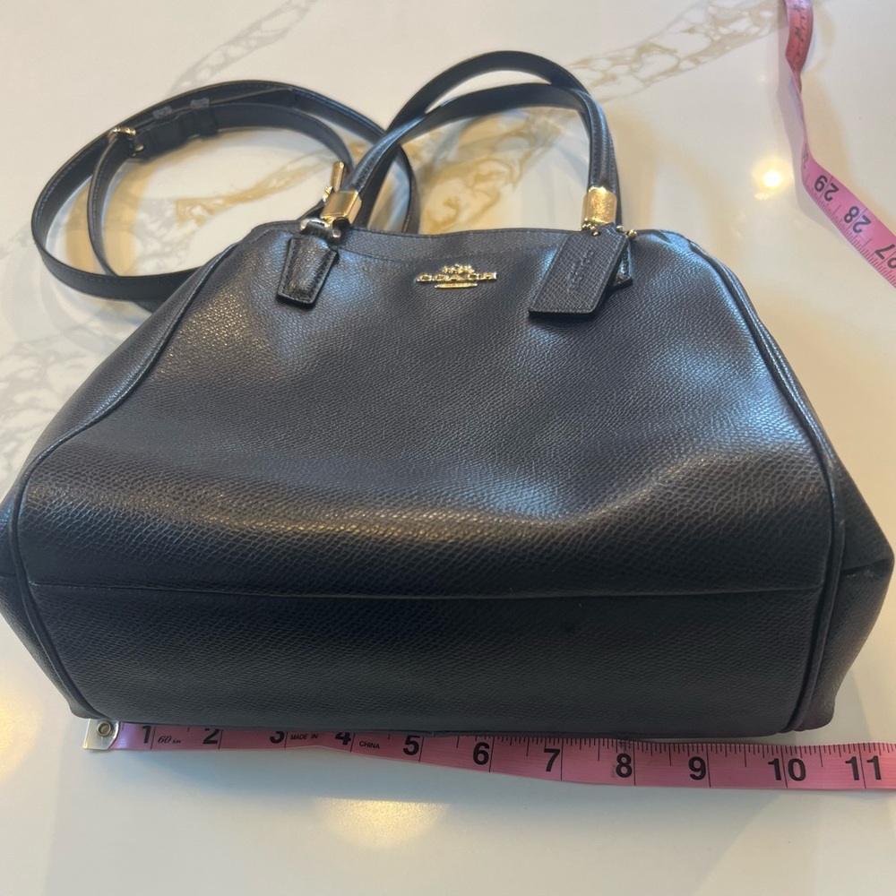 Coach Blue and Gold Leather Satchel Crossbody, with Structured Design EUC - Picture 9 of 14